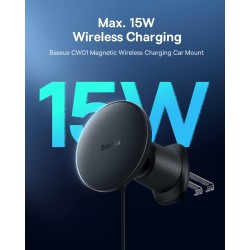 Buy Baseus Wireless AirVent Magnetic Car Charger 15W+25W USB-C - CW01 - Baseus W... in Cyprus, Nicosia, Limassol, Larnaka, Pafos
