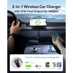 Buy Baseus Wireless AirVent Magnetic Car Charger 15W+25W USB-C - CW01 - Baseus W... in Cyprus, Nicosia, Limassol, Larnaka, Pafos