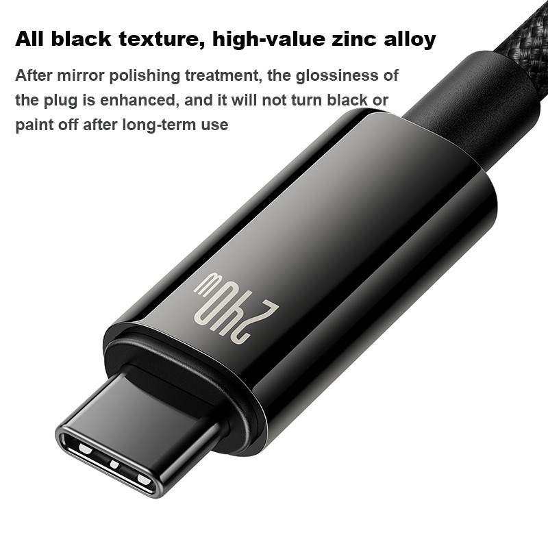 Buy Baseus Cable USB-C to USB-C - Tungsten Gold, 240W, 3.0m, Black in Cyprus, Nicosia, Limassol, Larnaka, Pafos