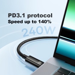 Buy Baseus Cable USB-C to USB-C - Tungsten Gold, 240W, 3.0m, Black in Cyprus, Nicosia, Limassol, Larnaka, Pafos