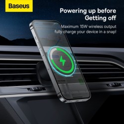 Buy Baseus Wireless AirVent Magnetic Car Charger 15W Black - CW01 - Wireless Air... in Cyprus, Nicosia, Limassol, Larnaka, Pafos