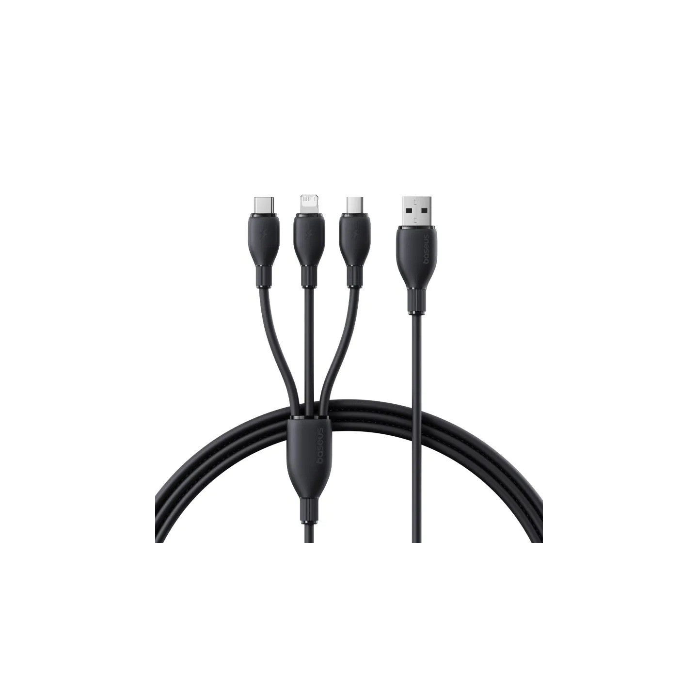 Baseus Cable 3in1 USB-C Micro Ligh Ultra Fast Series - 1.3m - Black — Buy in Cyprus with Fast Delivery