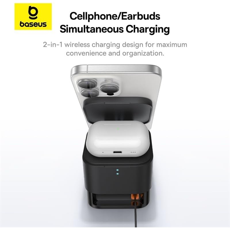 Buy Baseus Charger - Desktop, Wireless, 25W, MagPro, 2-in-1, Black in Cyprus, Nicosia, Limassol, Larnaka, Pafos