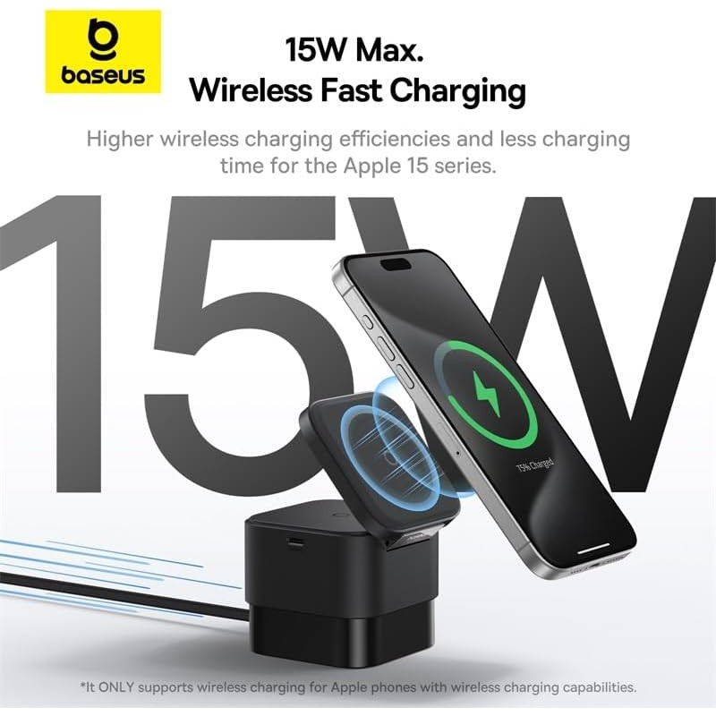 Buy Baseus Charger - Desktop, Wireless, 25W, MagPro, 2-in-1, Black in Cyprus, Nicosia, Limassol, Larnaka, Pafos