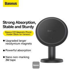 Buy Baseus Car Dashboard Magnetic Stick-On Phone Mount Black - C01 - Black in Cyprus, Nicosia, Limassol, Larnaka, Pafos