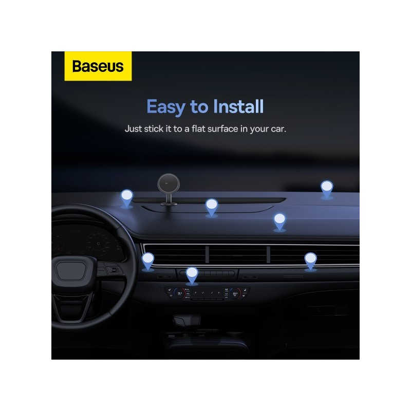 Buy Baseus Car Dashboard Magnetic Stick-On Phone Mount Black - C01 - Black in Cyprus, Nicosia, Limassol, Larnaka, Pafos