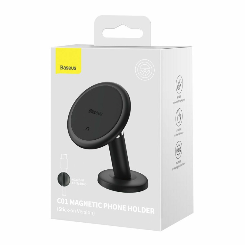 Buy Baseus Car Dashboard Magnetic Stick-On Phone Mount Black - C01 - Black in Cyprus, Nicosia, Limassol, Larnaka, Pafos