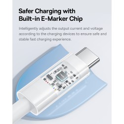 Baseus Gem Series USB-C to USB-C 100W 1.0m White (Boxed) — Buy in Cyprus with Fast Delivery