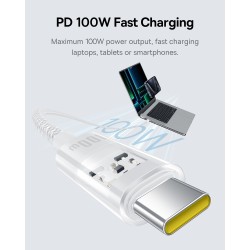 Baseus Gem Series USB-C to USB-C 100W 1.0m White (Boxed) — Buy in Cyprus with Fast Delivery