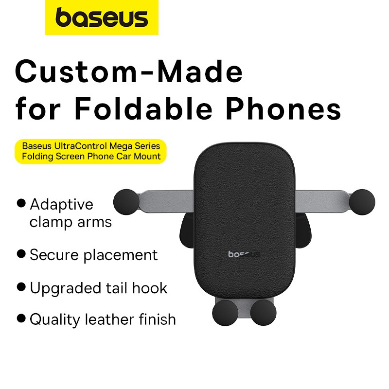 Buy Baseus Car Holder AirVent Ultra Control Mega For Folding Screen Phones Black in Cyprus, Nicosia, Limassol, Larnaka, Pafos