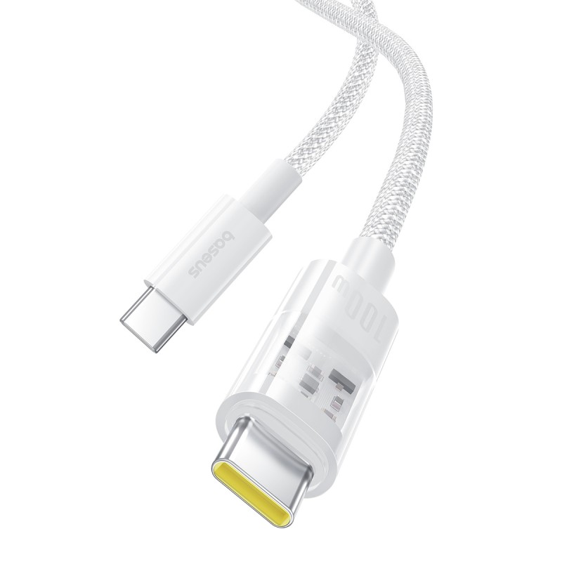 Buy Baseus Cable USB-C to USB-C Gem Series - 100W 1.0m White in Cyprus, Nicosia, Limassol, Larnaka, Pafos