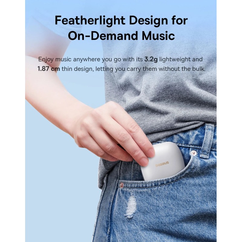 Buy Baseus Headphones - E16 - In Ear TWS Plastic Bowie White in Cyprus, Nicosia, Limassol, Larnaka, Pafos