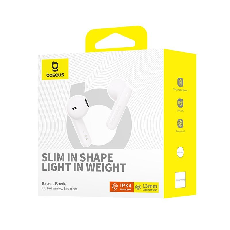 Buy Baseus Headphones - E16 - In Ear TWS Plastic Bowie White in Cyprus, Nicosia, Limassol, Larnaka, Pafos