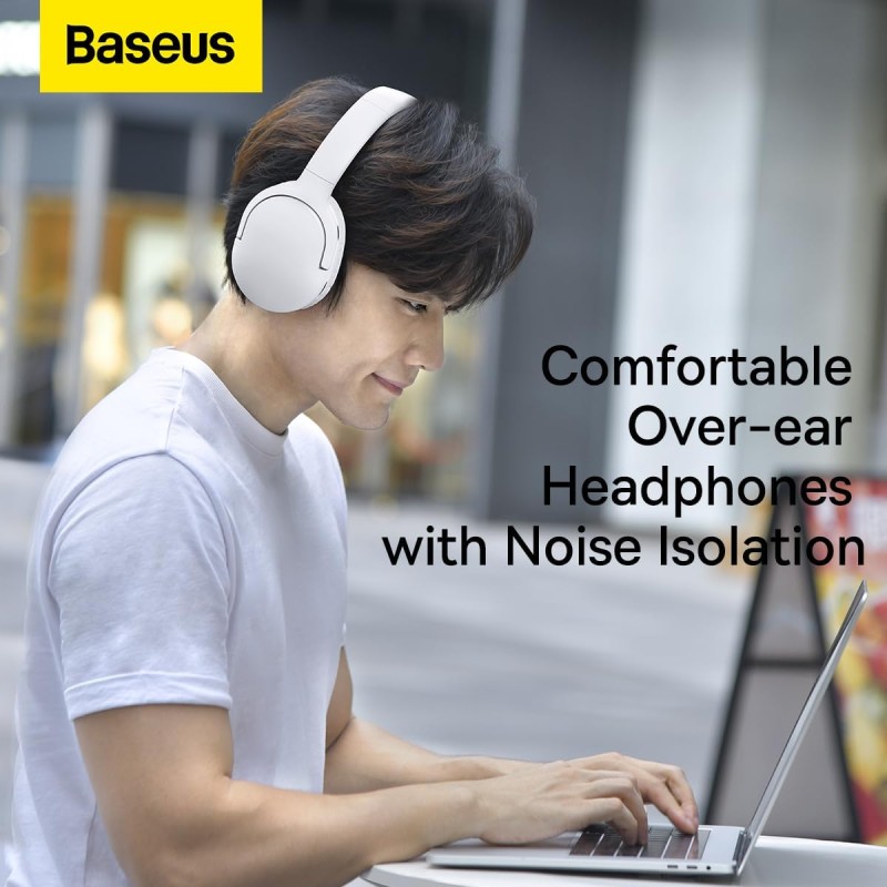 Buy Baseus Wireless Headphones Encok - D02 Pro v2 - Over Ear White in Cyprus, Nicosia, Limassol, Larnaka, Pafos