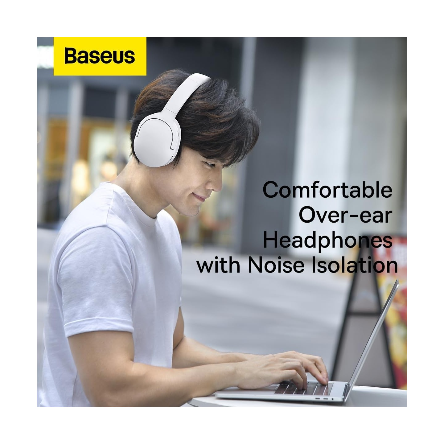 Baseus Wireless Headphones Encok - D02 Pro v2 - Over Ear White — Buy in Cyprus with Fast Delivery