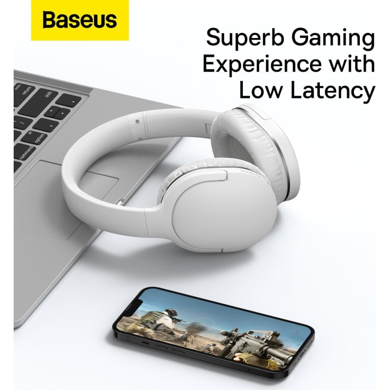 Buy Baseus Wireless Headphones Encok - D02 Pro v2 - Over Ear White in Cyprus, Nicosia, Limassol, Larnaka, Pafos