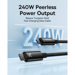 Baseus Tungsten Gold USB-C to USB-C 240W 2.0m Cable (Boxed) — Buy in Cyprus with Fast Delivery