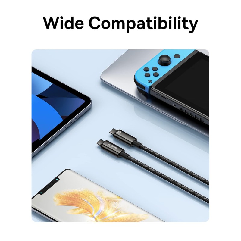 Buy Baseus Cable USB-C to USB-C Tungsten Gold 240W 2.0m Blk - USB-C to USB-C, Tu... in Cyprus, Nicosia, Limassol, Larnaka, Pafos