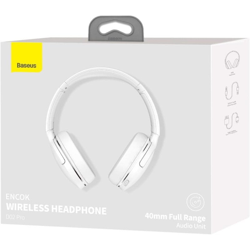 Buy Baseus Wireless Headphones Encok - D02 Pro v2 - Over Ear White in Cyprus, Nicosia, Limassol, Larnaka, Pafos