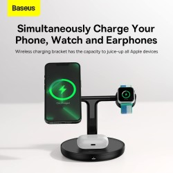 Buy Baseus Charger Desktop Wireless 20W 3-in-1 - SWAN - Black in Cyprus, Nicosia, Limassol, Larnaka, Pafos