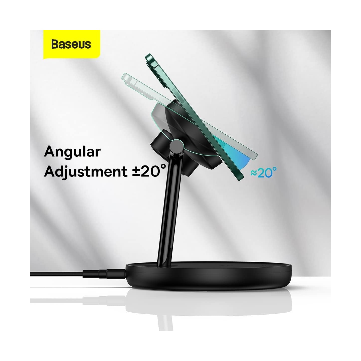 Baseus Charger Desktop Wireless 20W 3-in-1 - SWAN - Black — Buy in Cyprus with Fast Delivery