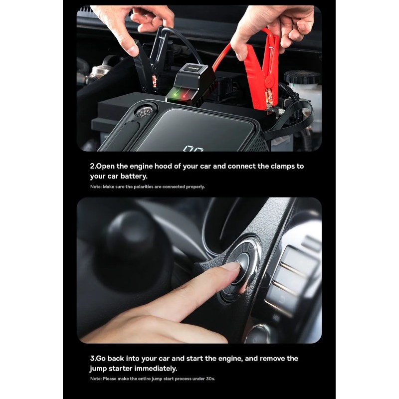 Buy Baseus Car Jump Start Booster & Powerbank - 26800maH 3000A in Cyprus, Nicosia, Limassol, Larnaka, Pafos