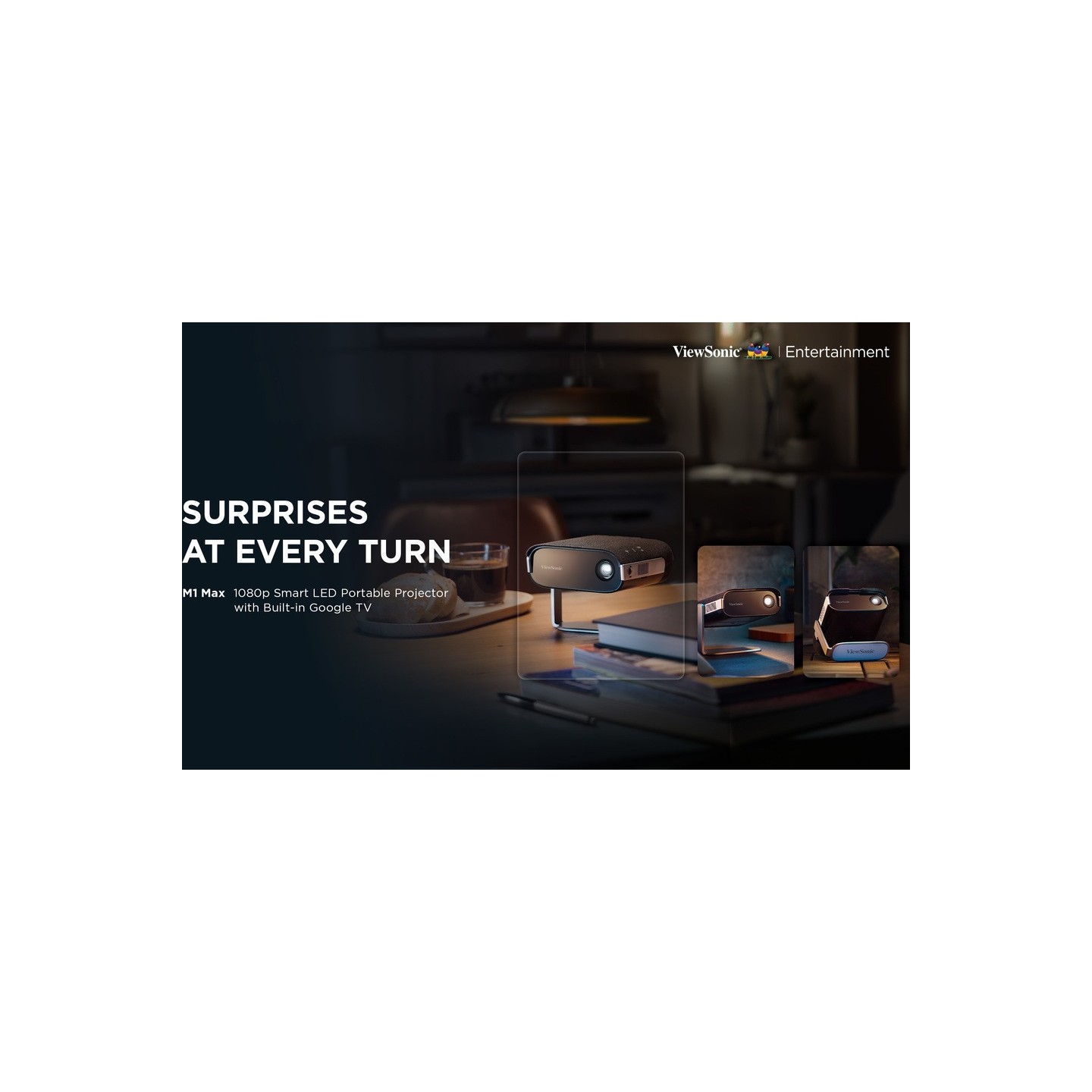 Viewsonic Projector - M1 Max - 1080p Smart LED Portable Google TV USB-C — Buy in Cyprus with Fast Delivery