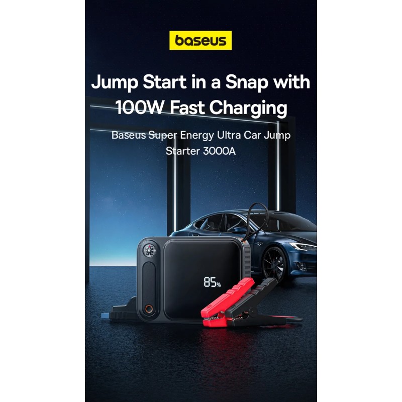 Buy Baseus Car Jump Start Booster & Powerbank - 26800maH 3000A in Cyprus, Nicosia, Limassol, Larnaka, Pafos