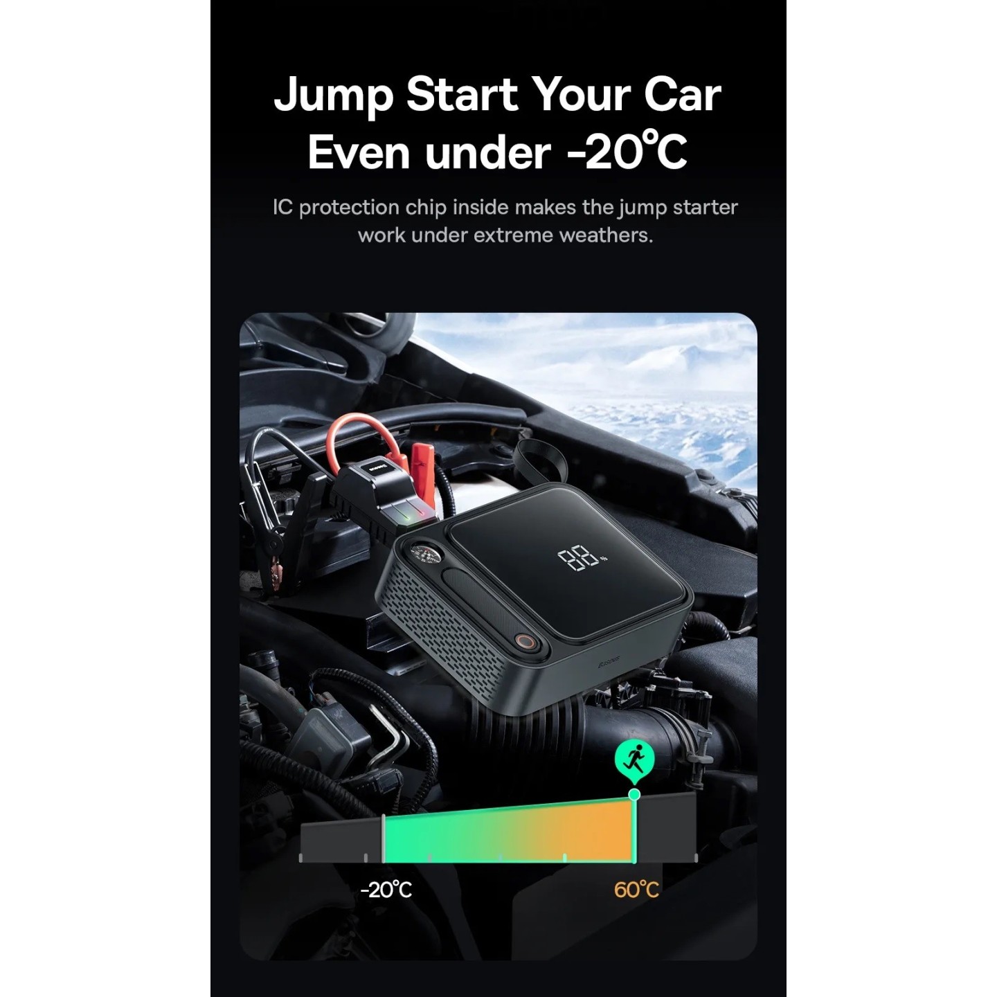 Baseus Car Jump Start Booster & Powerbank - 26800maH 3000A — Buy in Cyprus with Fast Delivery