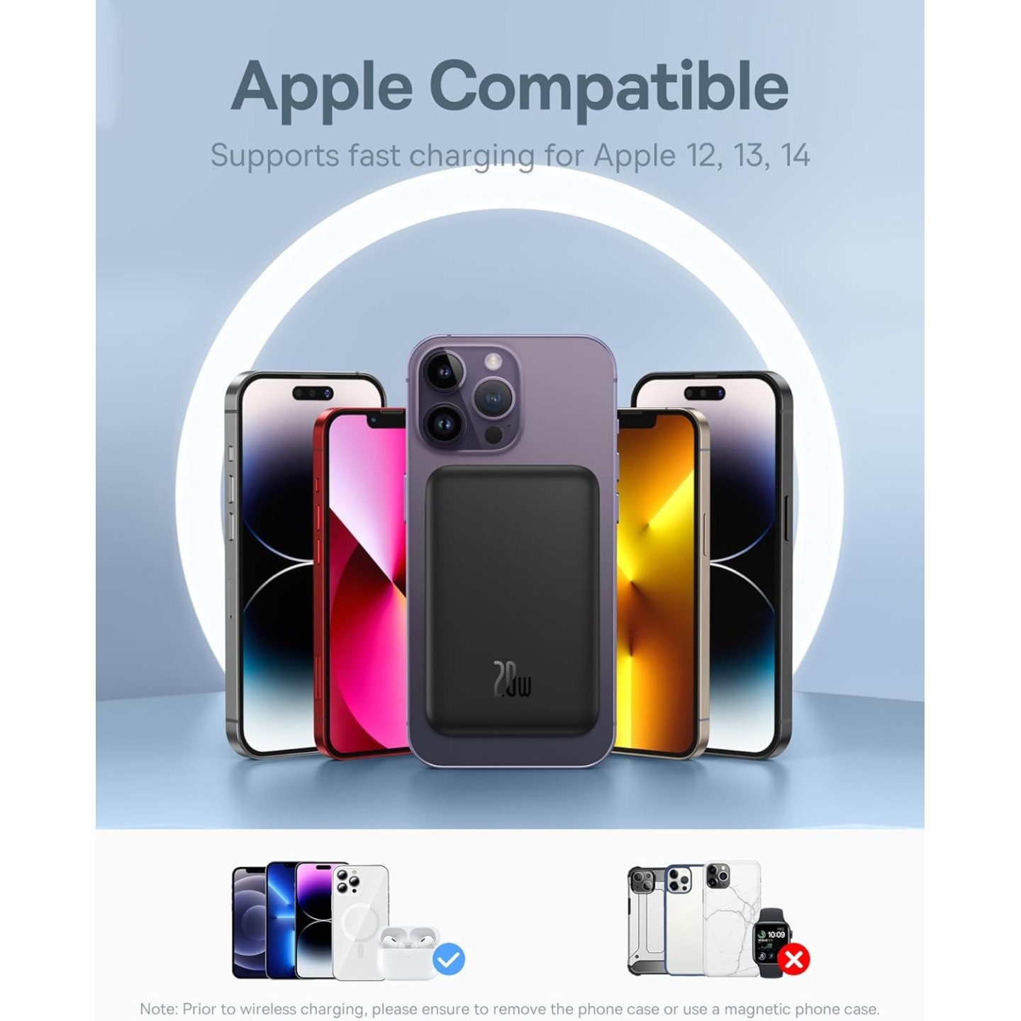 Baseus Powerbank - 20W 5000mAh Magnetic Wireless Black — Buy in Cyprus with Fast Delivery