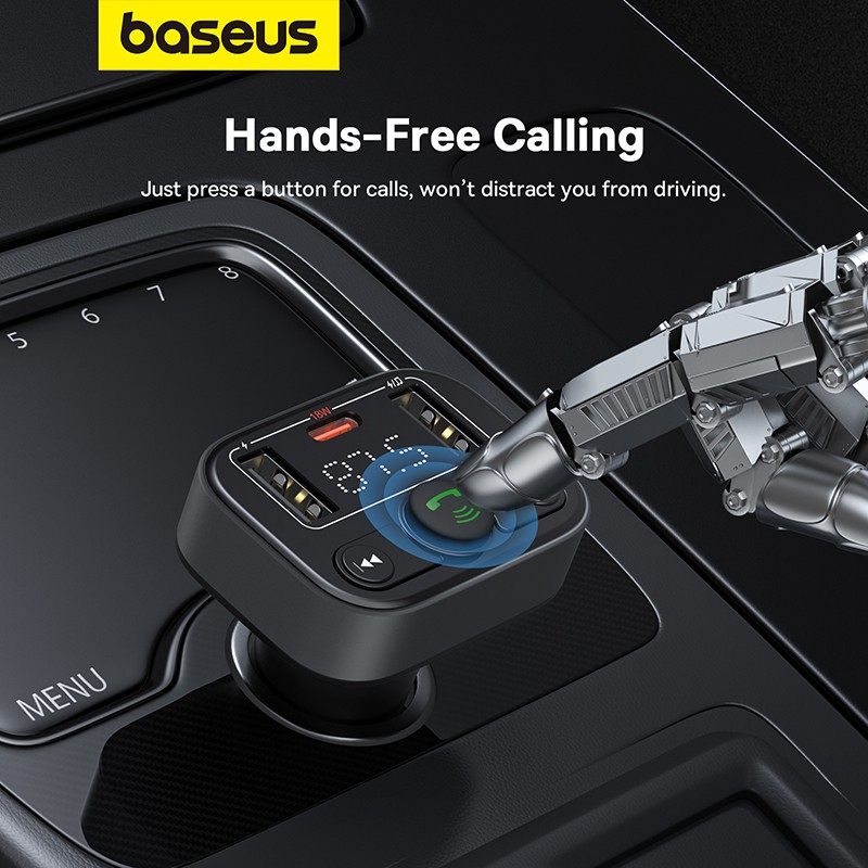 Baseus Car FM Transmitter-Charger USB BT SD 18W - S09 Lite - Car FM Transmitter-Charger USB BT SD 18W
