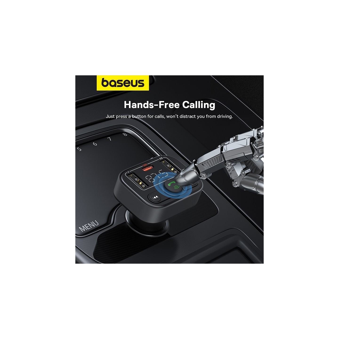 Baseus Car FM Transmitter-Charger USB BT SD 18W - S09 Lite - Car FM Transmitter-Charger USB BT SD 18W