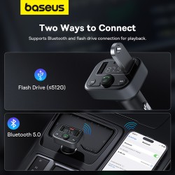 Baseus Car FM Transmitter-Charger USB BT SD 18W - S09 Lite - Car FM Transmitter-Charger USB BT SD 18W