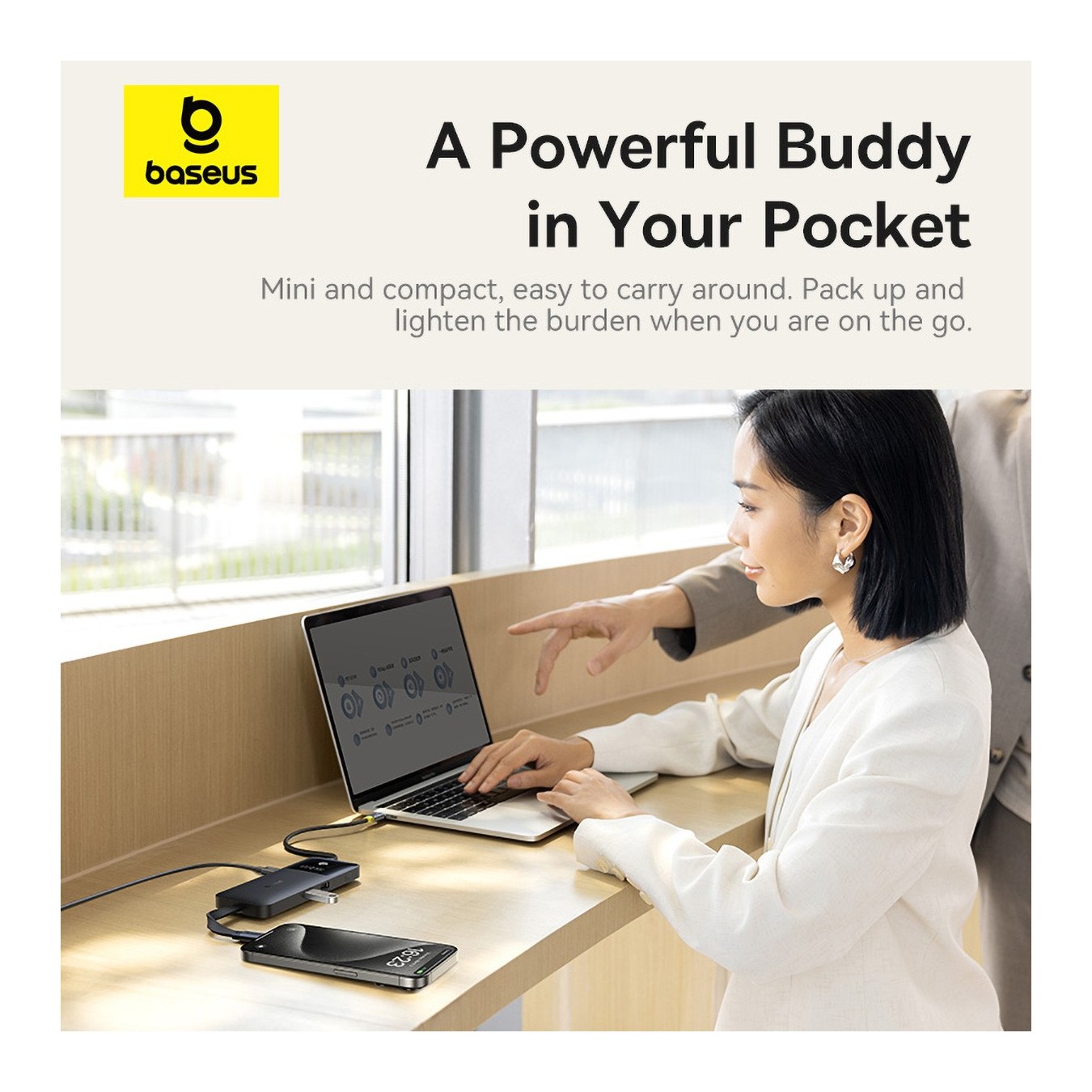 Baseus NOMOS BS-OH168 6-in-1 USB-C Hub 4K@60Hz HDMI PD100W (Boxed) — Buy in Cyprus with Fast Delivery