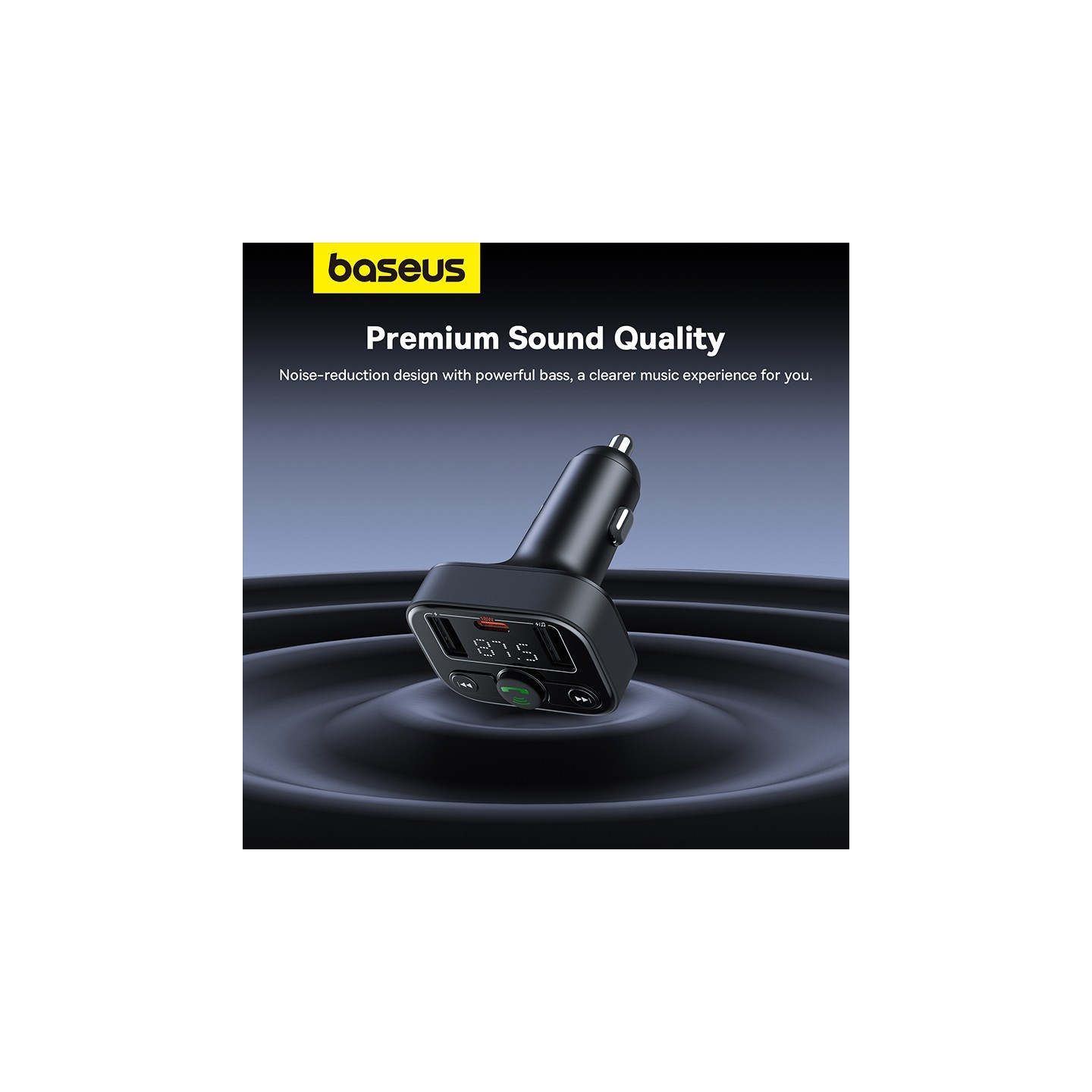 Baseus Car FM Transmitter-Charger USB BT SD 18W - S09 Lite - Car FM Transmitter-Charger USB BT SD 18W