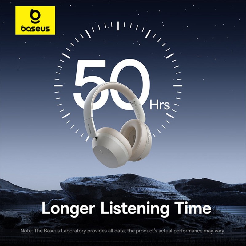 Buy Baseus Headphones Over Ear Bass 35 Max White - Over Ear, White in Cyprus, Nicosia, Limassol, Larnaka, Pafos