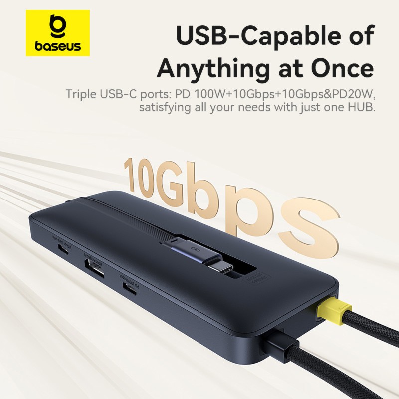 Buy Baseus NOMOS - Dual Fast Charging 6-in-1 USB Hub 4kHDMI & PD100W in Cyprus, Nicosia, Limassol, Larnaka, Pafos