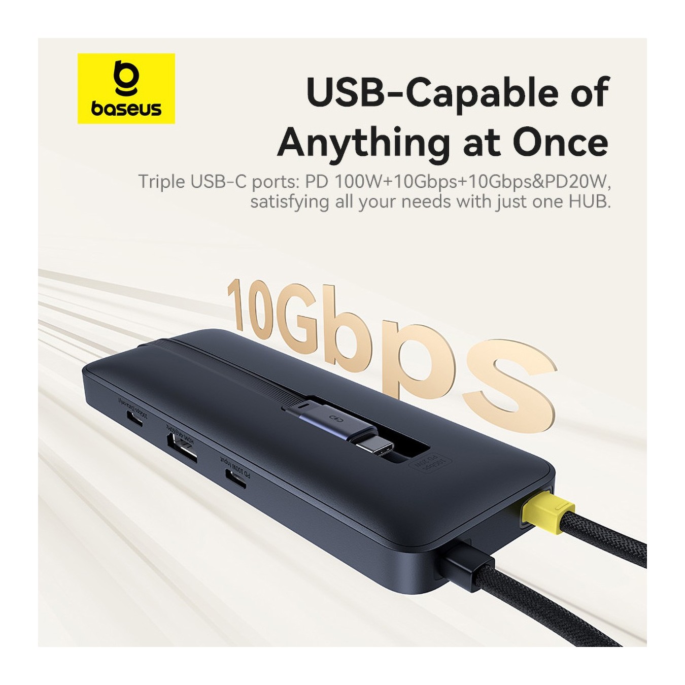 Baseus NOMOS BS-OH168 6-in-1 USB-C Hub 4K@60Hz HDMI PD100W (Boxed) — Buy in Cyprus with Fast Delivery