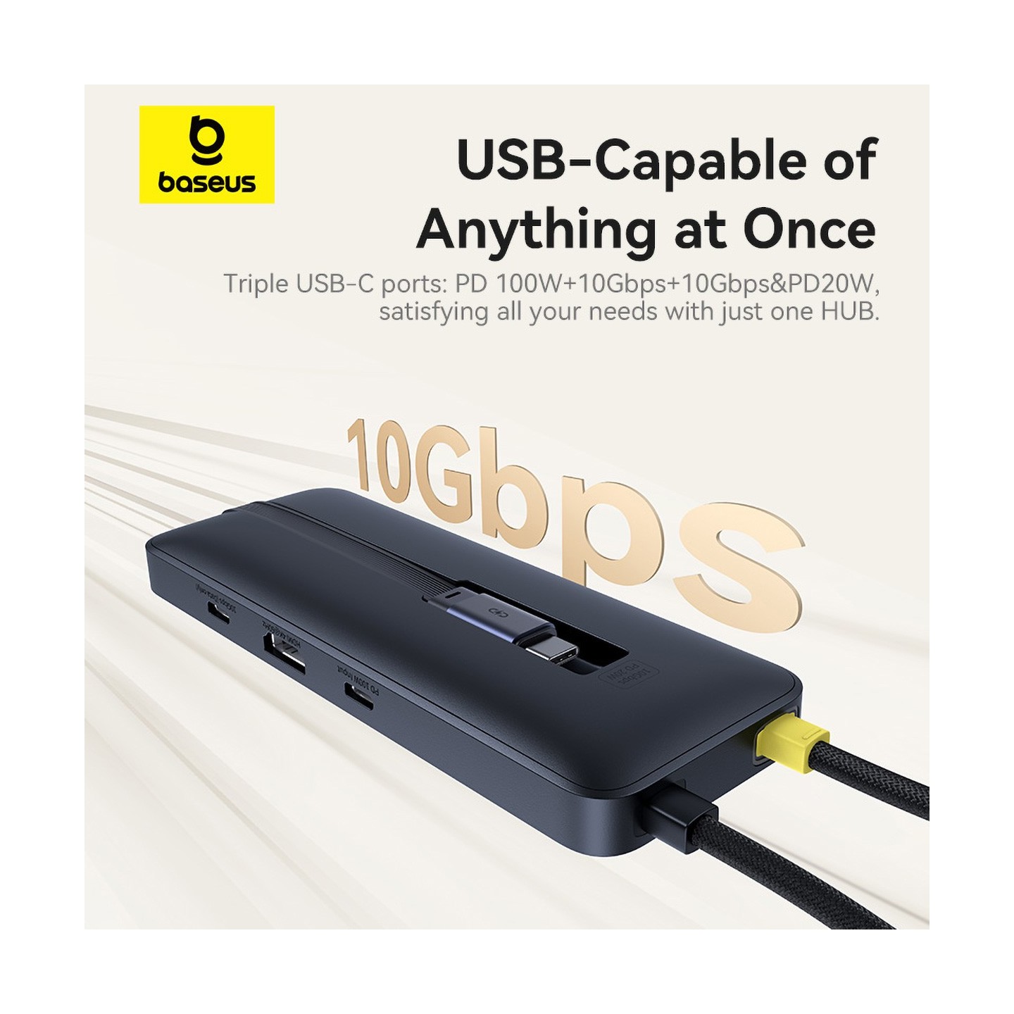 Baseus NOMOS - Dual Fast Charging 6-in-1 USB Hub 4kHDMI & PD100W — Buy in Cyprus with Fast Delivery
