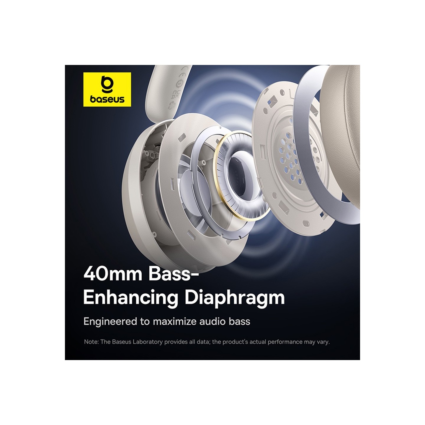 Baseus Headphones Over Ear Bass 35 Max White - Over Ear, White — Buy in Cyprus with Fast Delivery