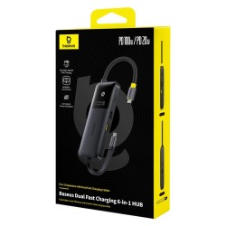 Buy Baseus NOMOS - Dual Fast Charging 6-in-1 USB Hub 4kHDMI & PD100W in Cyprus, Nicosia, Limassol, Larnaka, Pafos