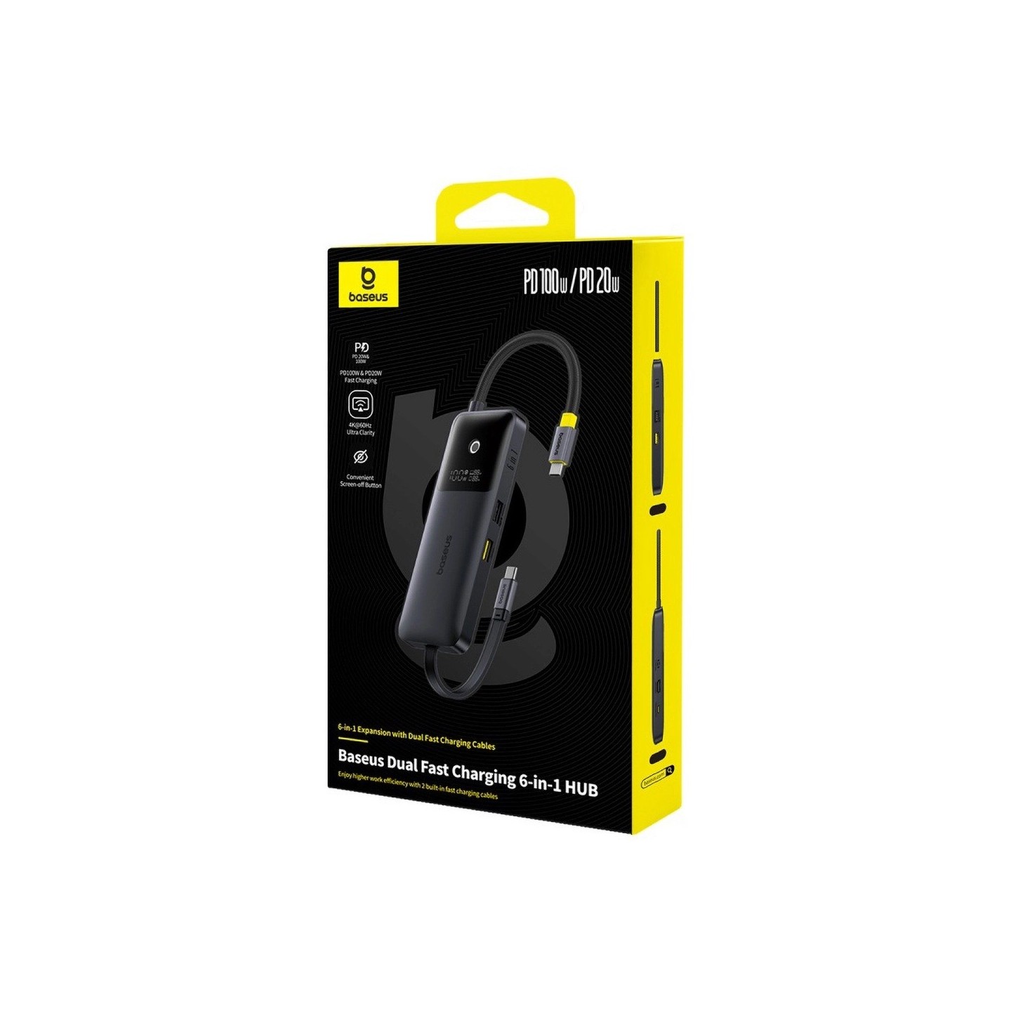 Baseus NOMOS BS-OH168 6-in-1 USB Hub 4K HDMI PD100W — Armenius Store Cyprus