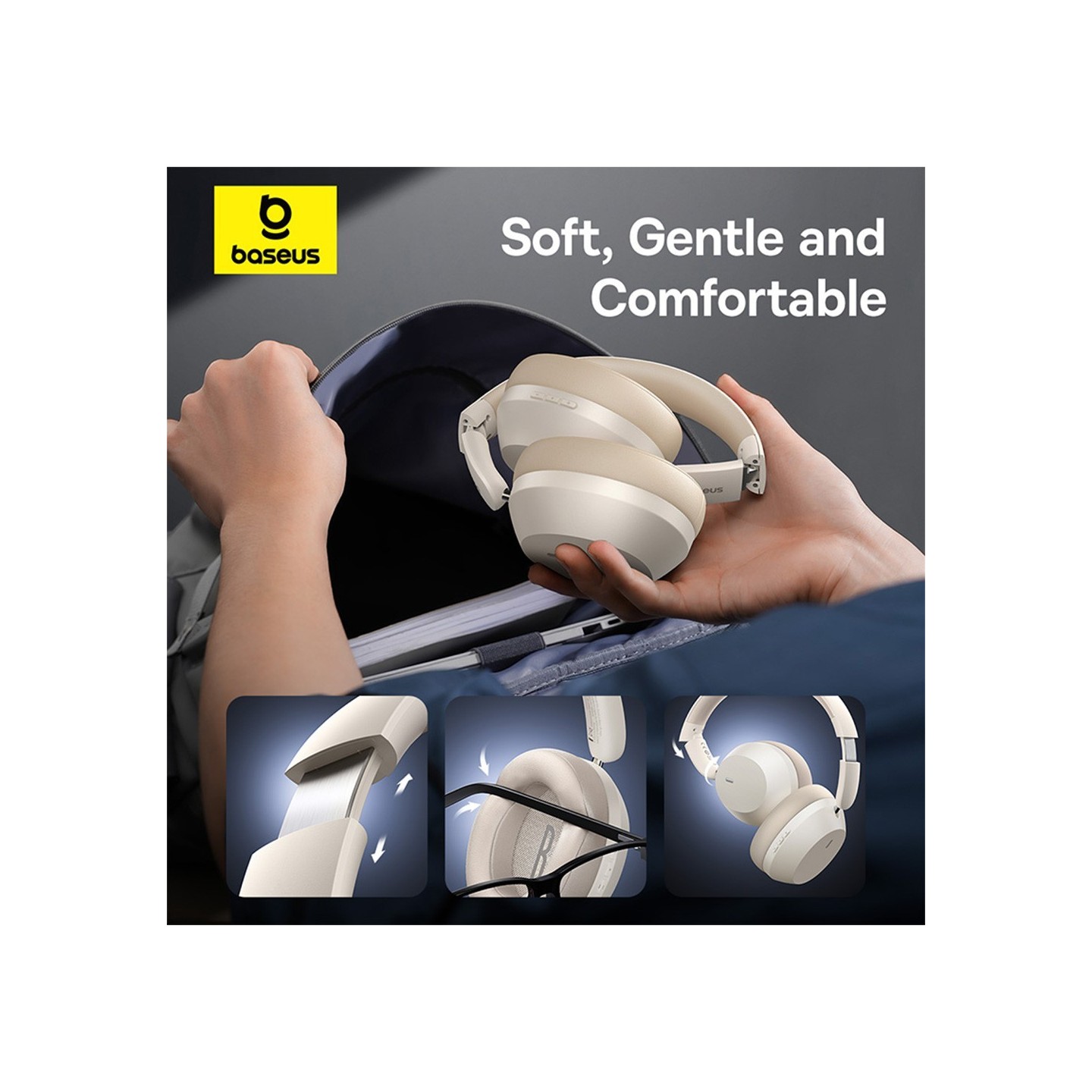 Baseus Headphones Over Ear Bass 35 Max White - Over Ear, White — Buy in Cyprus with Fast Delivery