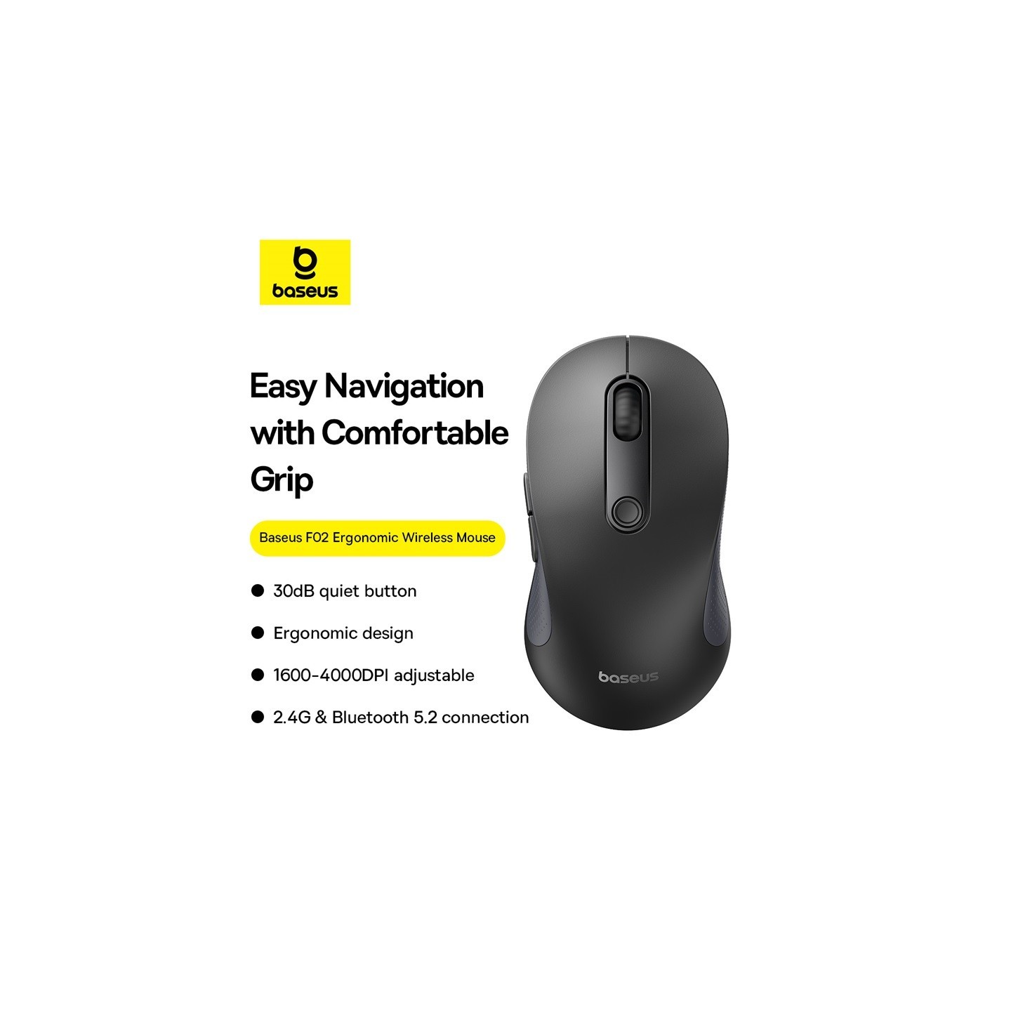 Baseus IT Mouse F02 BS-F02 Wireless Black (Boxed) — Buy in Cyprus with Fast Delivery