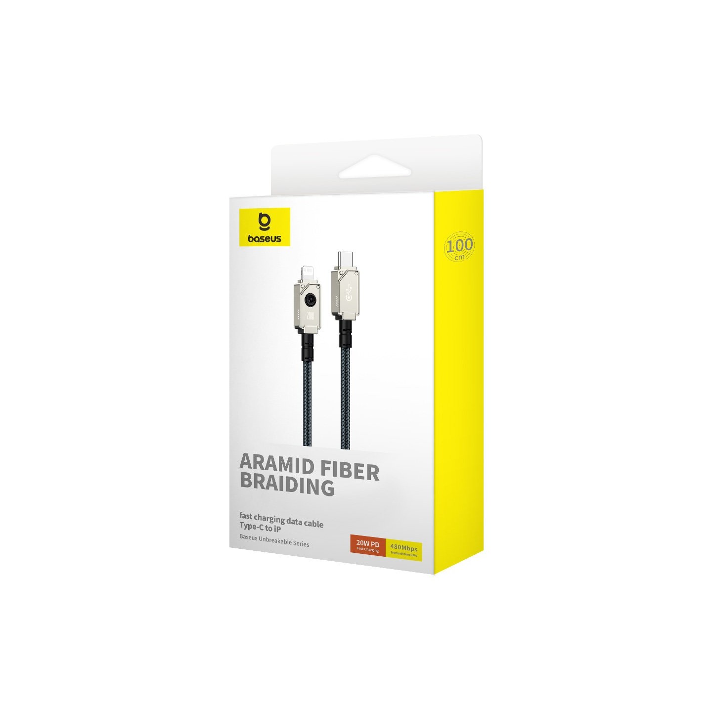 Baseus Cable Lightning to USB-C Unbreakable Series - 20W 1.0 White — Buy in Cyprus with Fast Delivery