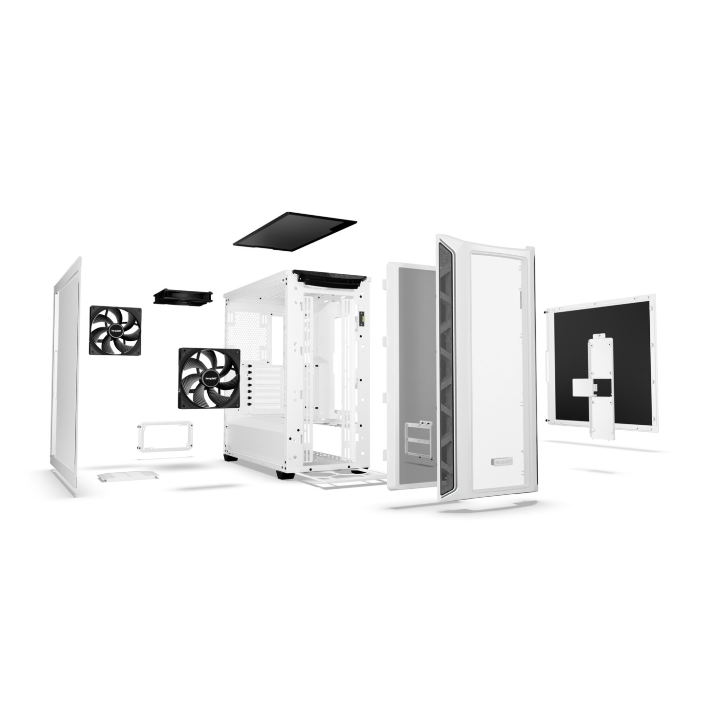 be quiet! Shadow Base 800 DX - Mid Tower - White, Tempered Glass, RGB Front, E-ATX/ATX Support (Boxed)