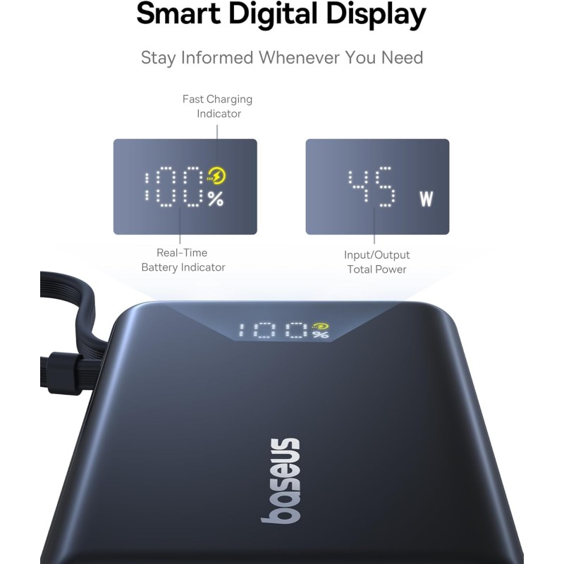 Buy Baseus Powerbank 45W 10000mAh + Display PicoGo Black - 45W 10000mAh + Display in Cyprus, Nicosia, Limassol, Larnaka, Pafos