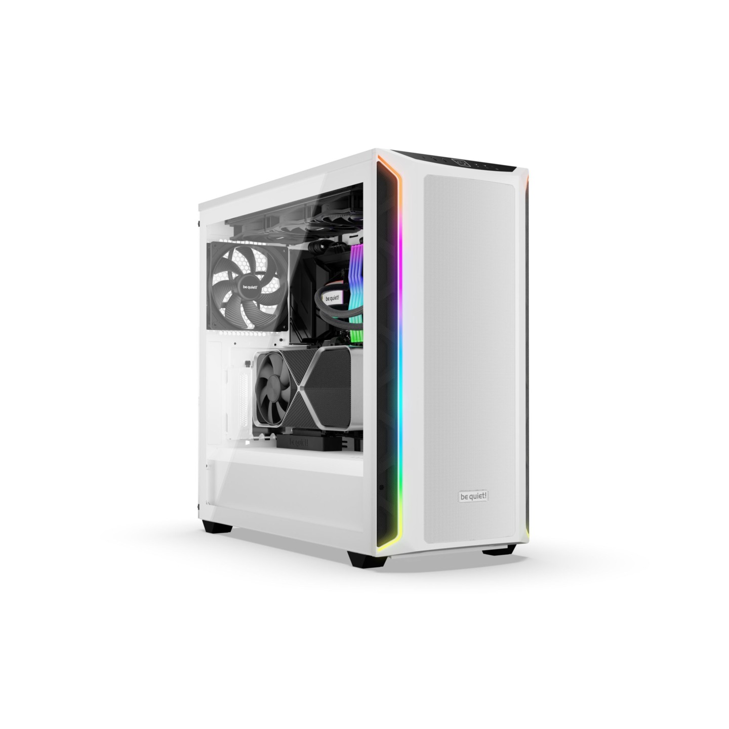 be quiet! Shadow Base 800 DX - Mid Tower - White, Tempered Glass, RGB Front, E-ATX/ATX Support (Boxed)