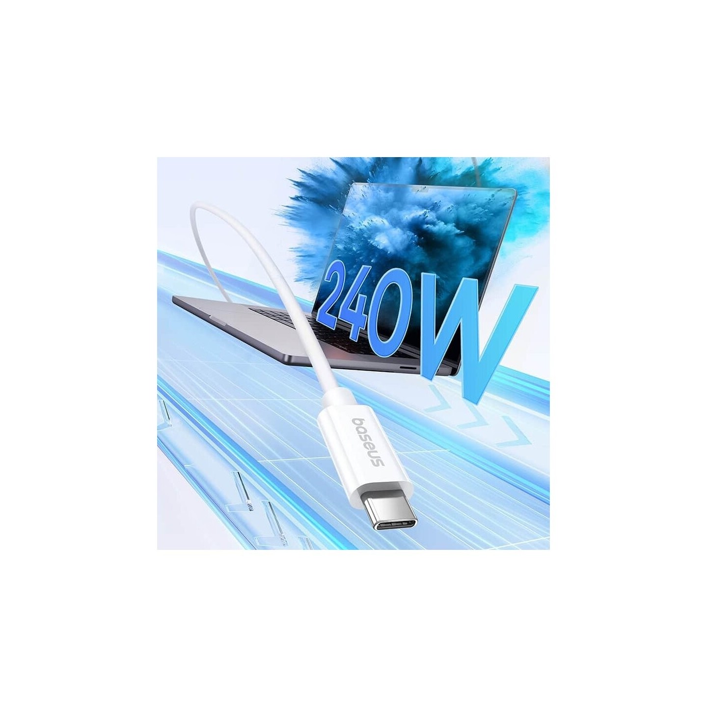 Baseus Superior Series 2 USB4 USB-C to USB-C 240W 40Gbps 1m White (Boxed) — Buy in Cyprus with Fast Delivery