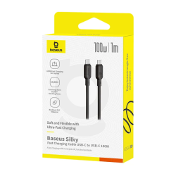 Baseus Silky Series USB-C to USB-C 1.0m 100W Cable Black (Boxed) — Buy in Cyprus with Fast Delivery